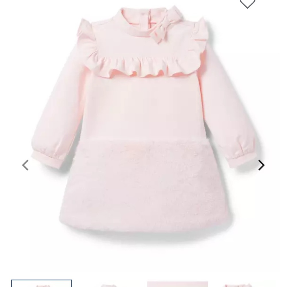 Janie and Jack Pink faux fur ponte Dress( size: 6)